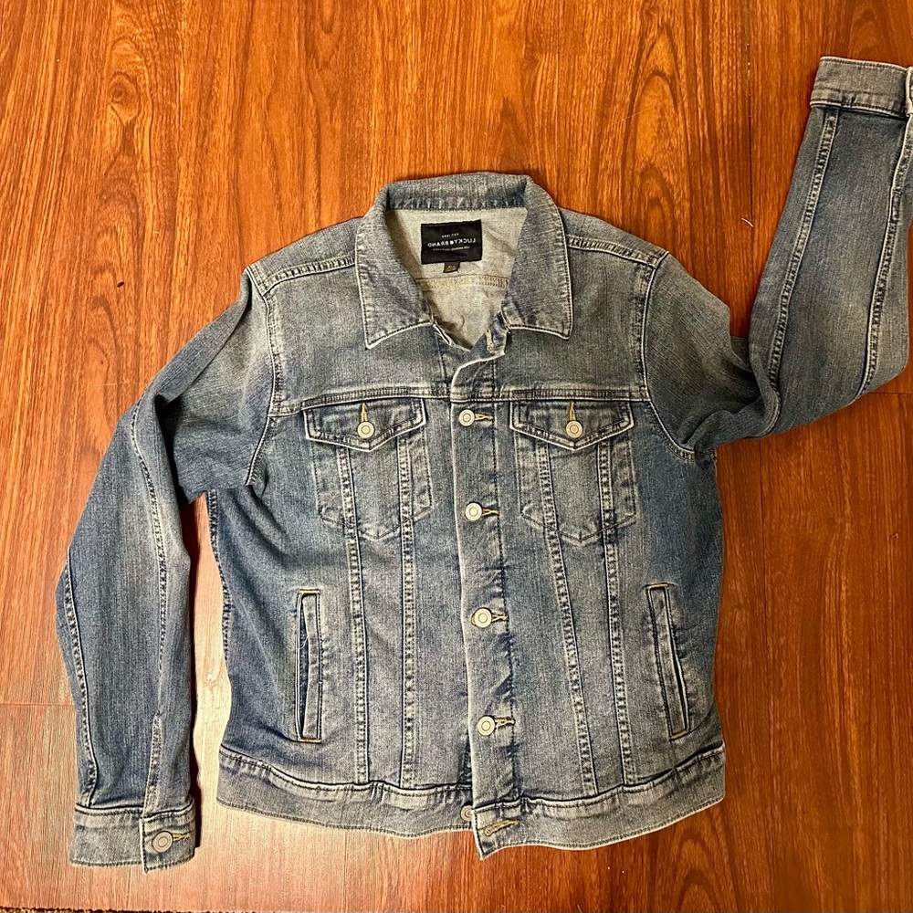 Lucky Brand Tomboy Trucker Jean Jacket — Women’s Size Large — Classic Denim - Picture 2 of 7